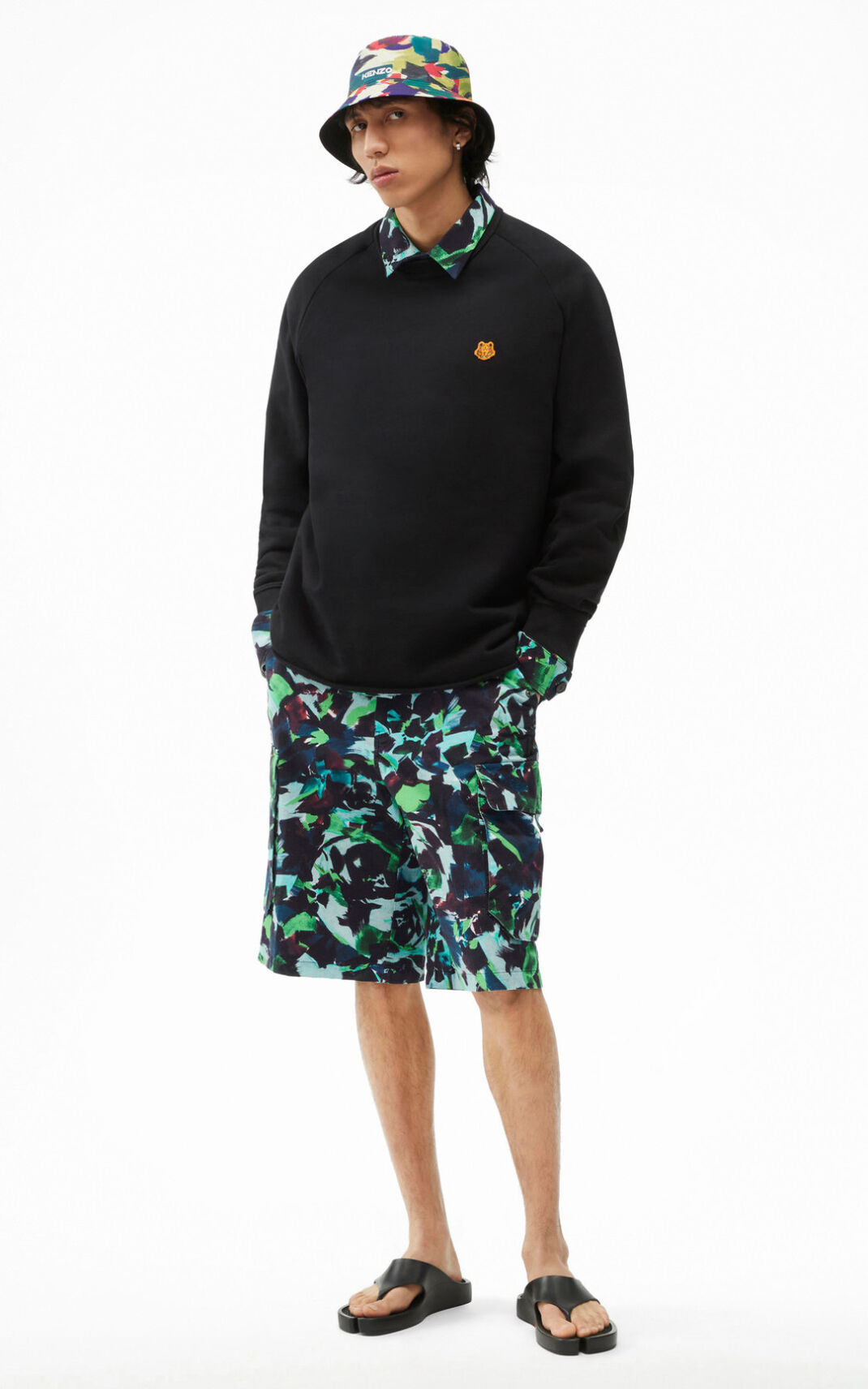 Kenzo Tiger Crest oversized φούτερ ανδρικα μαυρα | GR459135